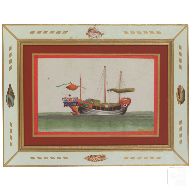中國畫家 十九世紀 船圖一組十二幅 水粉紙本 鏡框 | CHINESE ARTIST (19TH CENTURY) - 图11